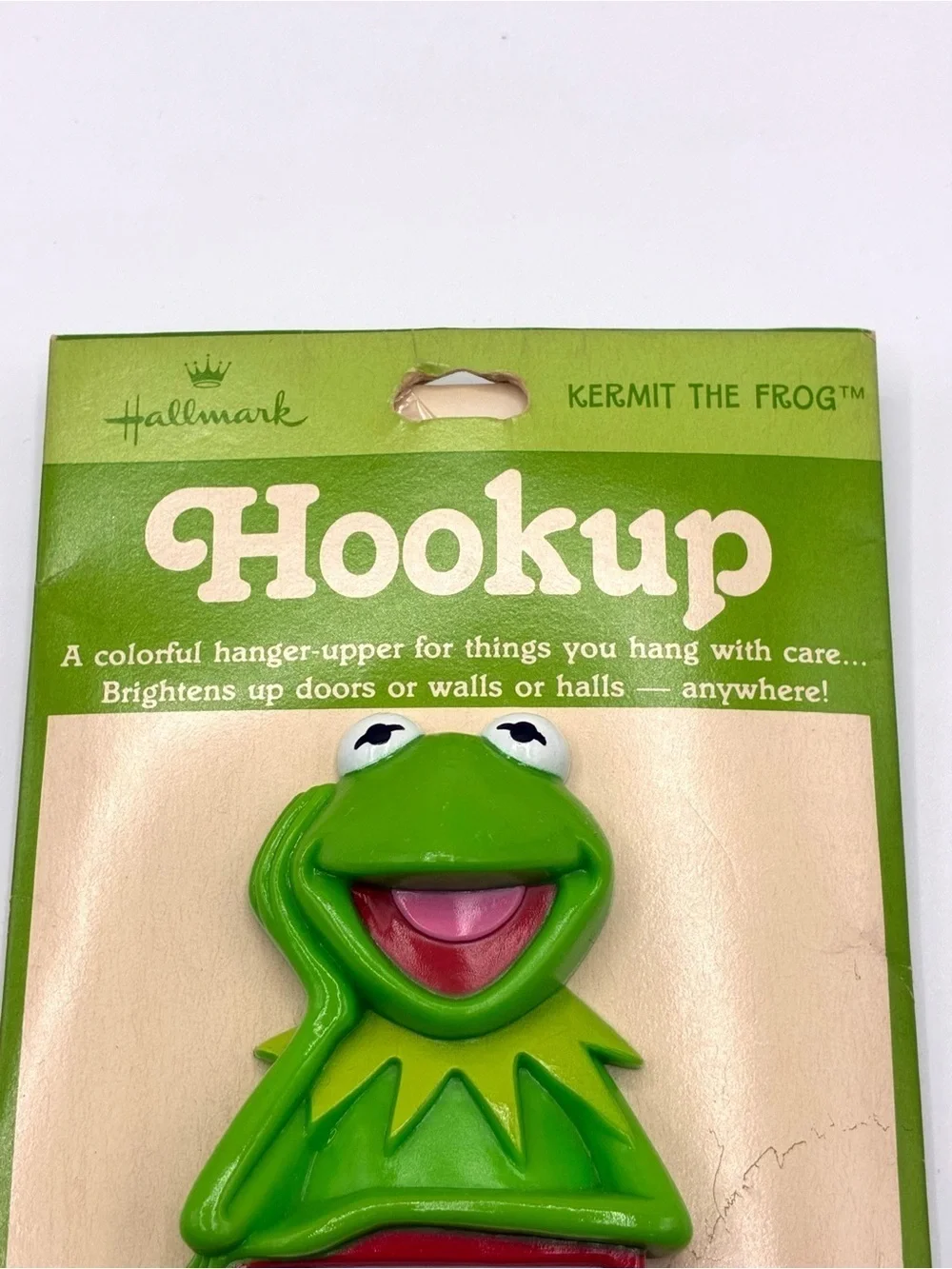 Rare Vintage Hallmark Hookup Kermit Frog Hang In There Wall Hook Carded 1979